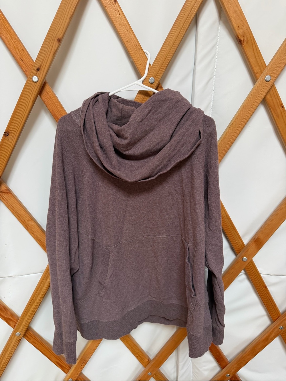 L.L. Bean Heathered Mauve Plus-Size Hooded Pullover